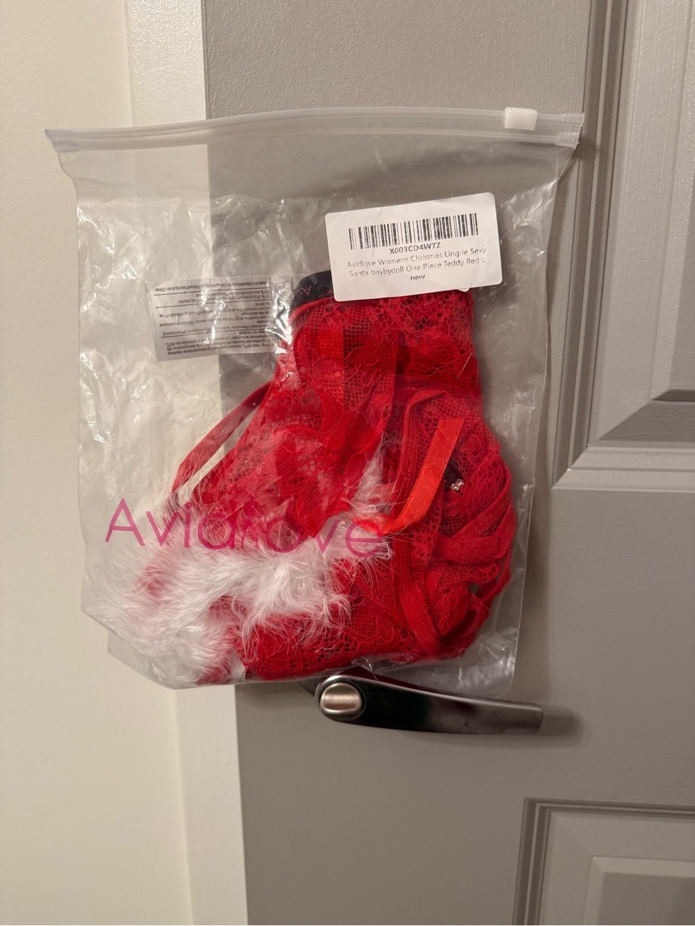 Avidlove Christmas Santa Lace Teddy Lingerie, Size L, New Sealed